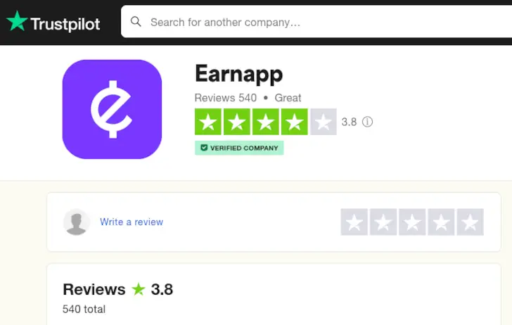 EarnApp Review: Is It Worth Your Time? 3 earnapp trustpilot
