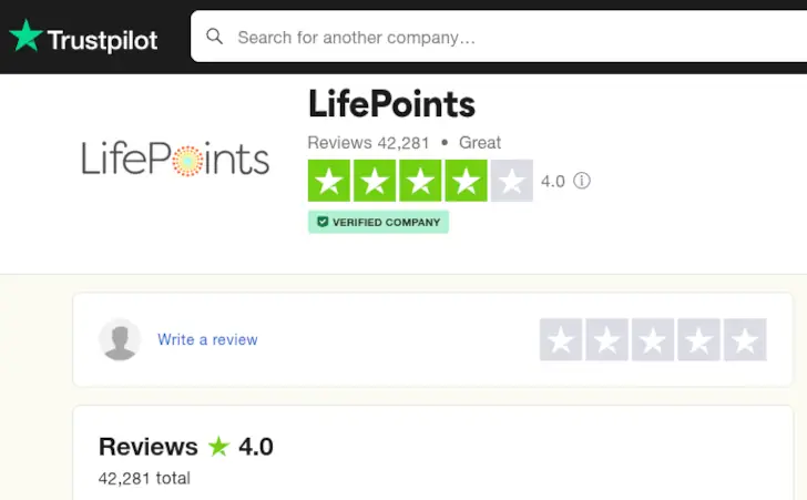 Is LifePoints Legit? A Comprehensive Review 3 lifepoints trustpilot
