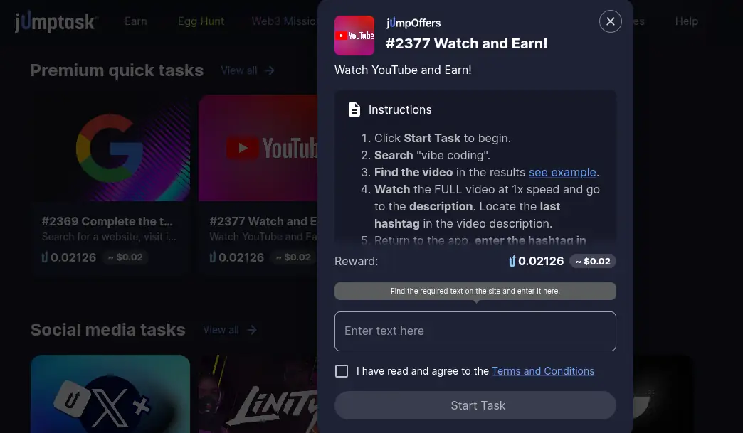 jumptask tasks